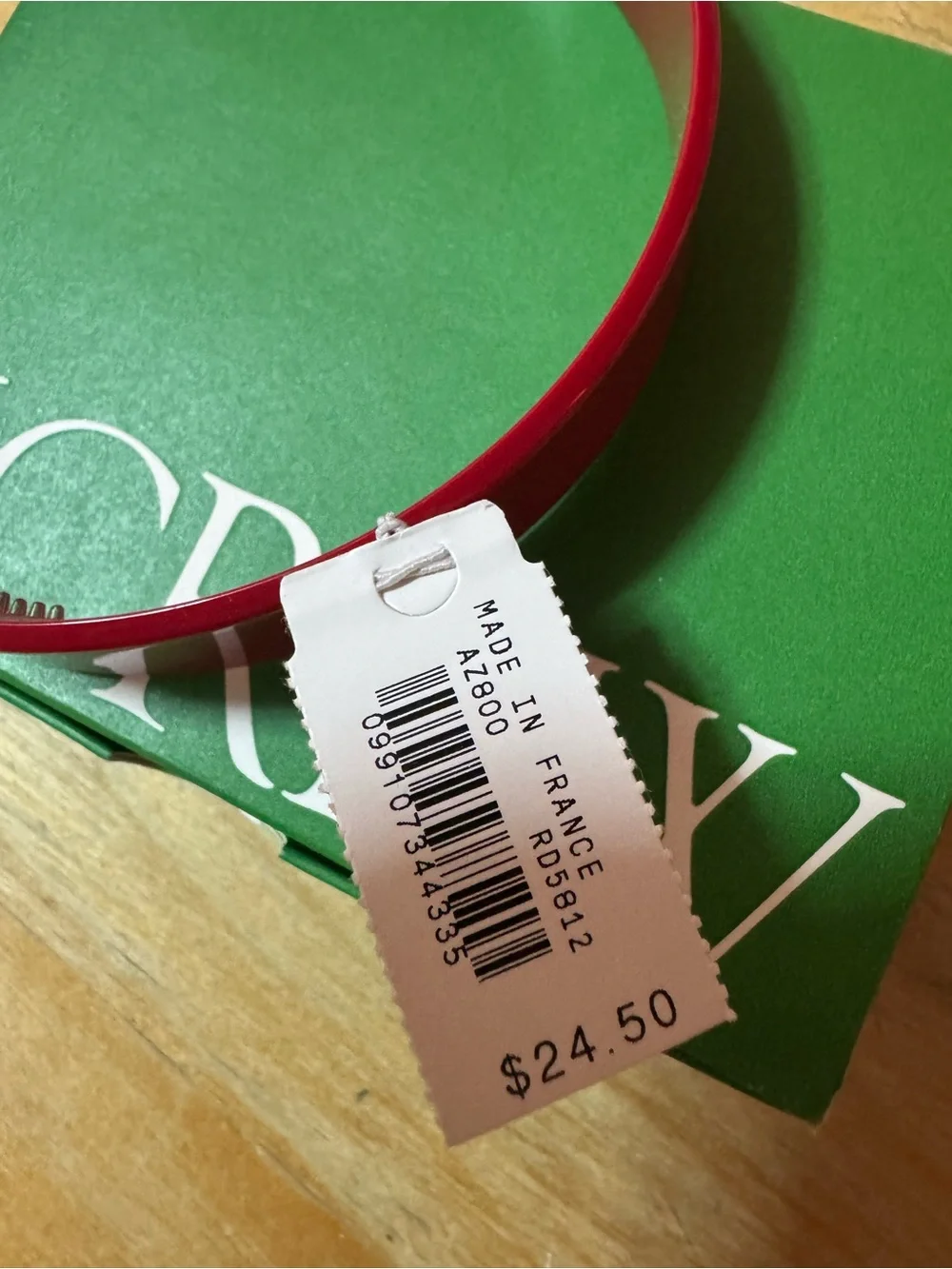 NWT J.Crew Tortoise Headband in Vibrant Red (Item AZ800) Handmade in France